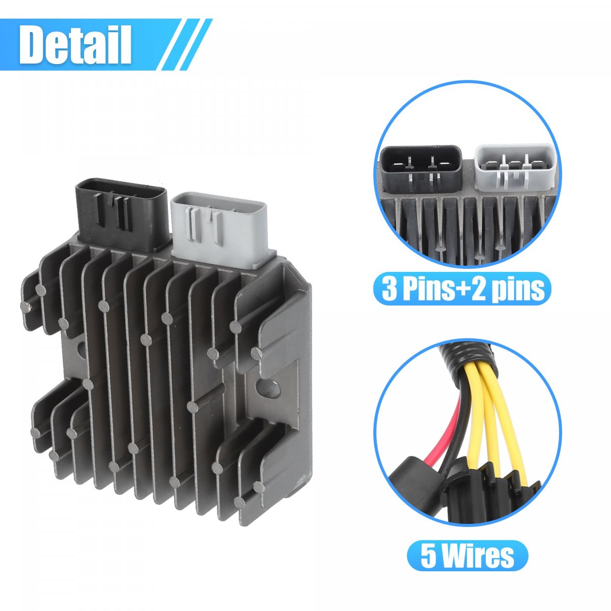 1 Set Metal Utv Voltage Regulator Rectifier With Wire Harness For Polaris General 4 1000 2017-2021 Rzr 900 2014-2020 No 5wires