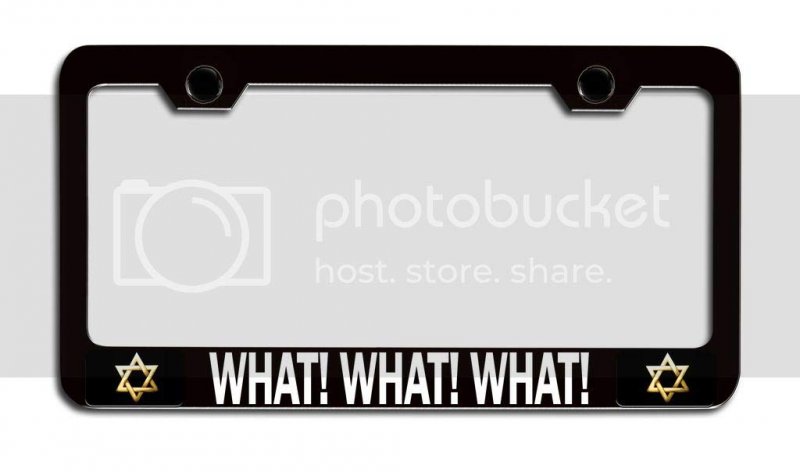 What Jewish Israel Black Metal License Plate Frame Tag Holder R85