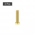 Uxcell Brass Hex Bolts 3 8-16x1-3 4 2pcs Fully Thread Grade 8 Solid Hexagon Head Bolt Machine Screws For Machinery