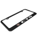 Cadillac Cts Logo In Full-color Black Metal License Plate Frame