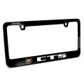 Cadillac Cts Logo In Full-color Black Metal License Plate Frame