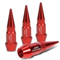 Auto Dynasty 45mm Anodized Aluminum Valve Stem Caps Spiked Head Design Car Accessories Universal Fit For Most Vehicles Red Pack