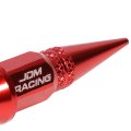 Auto Dynasty 45mm Anodized Aluminum Valve Stem Caps Spiked Head Design Car Accessories Universal Fit For Most Vehicles Red Pack