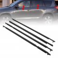 Motorfansclub 4pcs Weatherstrip Window Seal Fit For Rav4 2009 2010 2011 2012 4 Door Outside Trim Belt Black 