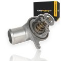 Engine Coolant Thermostat Water Inlet For Isuzu Ascender 2003 Aluminum Housing Silver 2 99 In Bolt Hole Center 30 Mm Tube