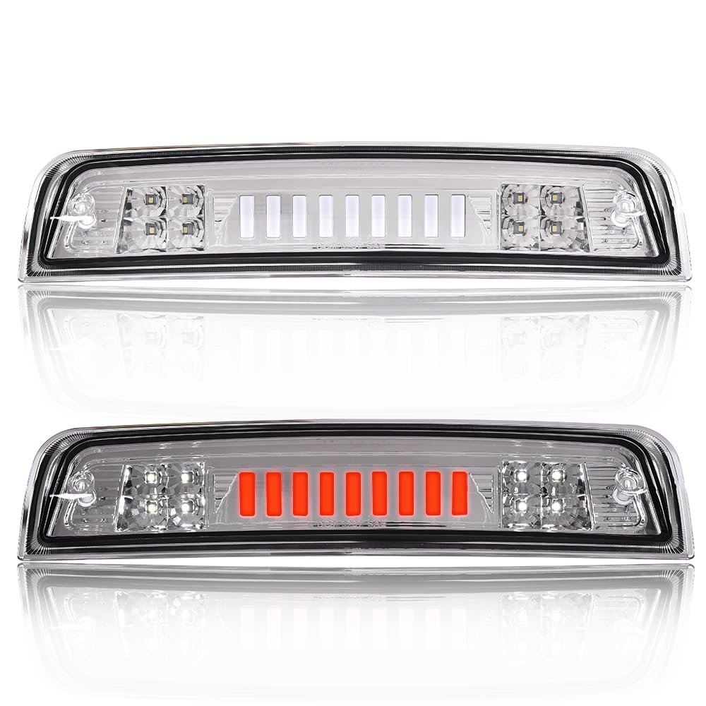 Led Bar 3rd Brake Light For Dodge Ram 1500 2500 3500 2009-2017 High Mount Stop Rear Tail Cargo Lamps I Type Clear Lens Chrome