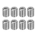 8pcs Threaded Insert Stainless Steel M5-0 8 Female To M8-1 25 Male Repair Nut 10mm Long Adapters Sleeve Reducing Thread Screw 
