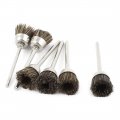 6 Pcs 15mm Dia Soft Brown Nylon Brush Polishing Wheel For Rotary Tool 