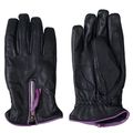 Hot Leathers Womens Driving Gloves With Purple Piping Black Medium 