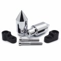 Httmt- Chrome Spike Frame Slider Crash Protector Aluminum Compatible With 2007-2008 Cbr 600rr P N Mt290-037-cd