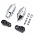 Httmt- Chrome Spike Frame Slider Crash Protector Aluminum Compatible With 2007-2008 Cbr 600rr P N Mt290-037-cd