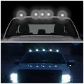 Auto Dynasty Compatible With 99-02 Dodge Ram 1500 2500 3500 Be 5 X Led Cab Roof Top Lights Smoked Housing White