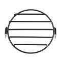 65in Motorcycle Headlight Grill Cover Fit For Cruiser Chopper Bobber Round Side Mount Iron Construction Retro Protective Design 