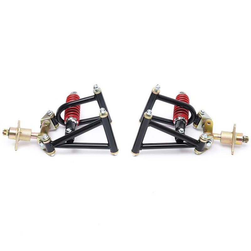 Loyalheartdy Go Kart Front Suspension Kit Swingarm Assembly Upper Lower Arm Steering Strut Knuckle Spindle Replacements For