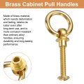 4pcs 0 79 Inch Brass Drawer Pulls And Knobs Cupboard Cabinet Rings Knob With Screws For Dresser Closet Gold Tone