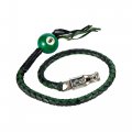 Dream Apparel 42 Leather Motorcycle Get Back Whip For Handlebar Fringed Biker With Pool Ball Black And Green 