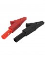 Uxcell 2pcs Testing Probe Insulated Alligator Clip Clamp W Banana Connector