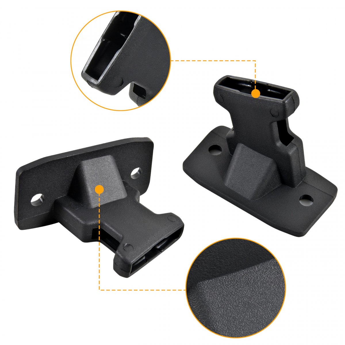 Front Door Net Female Buckle Fastener Base Support For Polaris Ranger Xp 1000 900 Crew 2016 2020 2 Piece Set Plastic Black