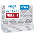 Aerostar 20x30x1 Merv 11 Pleated Air Filter Ac Furnace 6 Pack Actual Size 19 4 X 29 3 