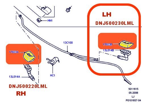 Washer Jet Headlamp Cover For Range Rover 2006 To 2009 Lh Dnj500230lml
