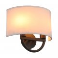 Yosoan Indoor Night Bedside Wall Sconce Double-head Black Metal Head Lamp Semicircle Textile Shade For Bedroom Living Room 