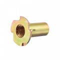Uxcell M10x28mm T-nuts 4 Pronged Tee Nut Carbon Steel Threaded Inserts For Wood 12pcs