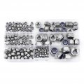 165pcs Stainless Steel Lock Nuts Locknut Assortment Ss304 Nylon Insert Kit M3 M4 M5 M6 M8 M10