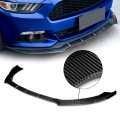 Auto Dynasty 3pcs Real Carbon Fiber Front Bumper Lip Spoiler Wing Body Kit Compatible With Ford Mustang 15-17