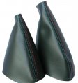 Fits 1999-2006 Bmw E46 Synthetic Black Leather Manual Shift Ebrake Boots Sett With M Style Stitching Skin Only 