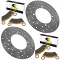 Caltric 2x Rear Brake Disc With Pads For Compatible Polaris Ranger 400 Sportsman Ace 14-15 570