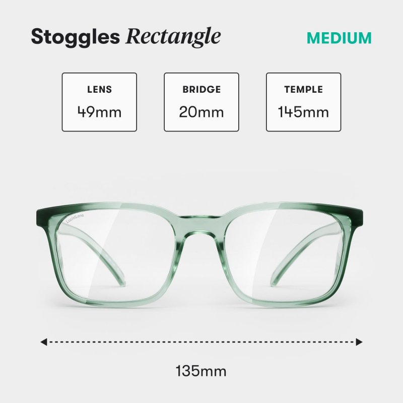 Stoggles Official Rectangle- Z87 1 Certified Safety Glasses Anti-fog Blue Light Blocking Medium Moss