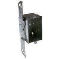 Hubbell-raco 8504 Switch Box 3 In By 2 Deep Gangable Metal Electrical With Wood Stud Bracket And Six 0 5 Knockouts 