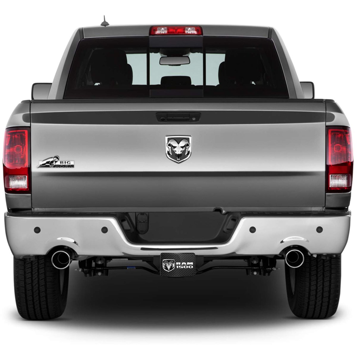 Ram 1500 Tow Hitch Cover Carbon Fiber Look Plate On Abs Plastic 2 In Sleeve Uv Graphic Official Licensed Black