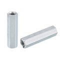 2pcs M12x19x60mm Coupling Nuts Galvanized Carbon Steel Hex Threaded Rod Coupler For Furniture Electronic Industrial 