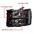 G-plus Headlights Replacement For 07-13 Gmc Sierra 1500 07-14 2500 Hd 3500 Headlamps Left And Right Side Cleara Lensa Black