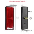 2 Pcs Universal Red Warning Rectangle Reflectors For Car Motorcycle Atv Dirt Bike Includes Nuts And Spanner Abs Plastic Safety