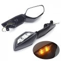 Motorcycle Carbon Fiber Style Led Turn Signals Rearview Mirrors For 2016-2021 Kawasak Ninja Zx10r P N Mt252-039-cn
