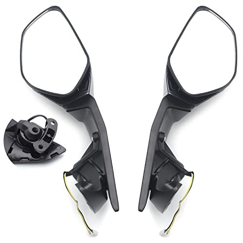 Motorcycle Carbon Fiber Style Led Turn Signals Rearview Mirrors For 2016-2021 Kawasak Ninja Zx10r P N Mt252-039-cn