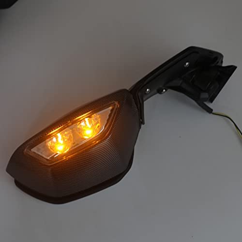 Motorcycle Carbon Fiber Style Led Turn Signals Rearview Mirrors For 2016-2021 Kawasak Ninja Zx10r P N Mt252-039-cn