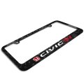 Honda Red Logo Civic Si Real Black Forged Composite Carbon Fiber License Plate Frame