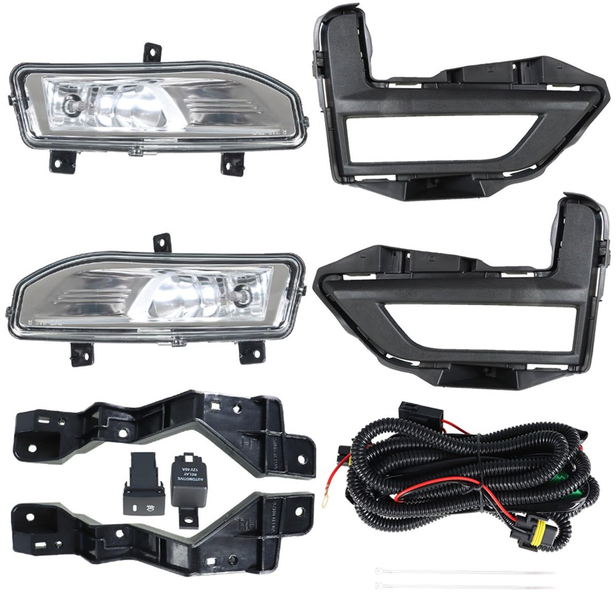 Front Driving Fog Lights Assembly Kit With Switch Bezel Wires Bulbs For 2017 2020 Rogue S Sl Sv Hybrid 2 Piece Set Clear Lens