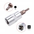 Uxcell 2pcs 3 8 Drive X H3 3mm Hex Bit Socket S2 Steel Bits Cr-v Sockets 38mm Length Use With Ratchet Wrench Slide Bar