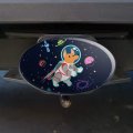 Cosmonaut Astronaut Dog In Space With Planets And Stars Oval Tow Trailer Hitch Cover Plug Insert