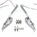 Smt-custom Chromed Flame Shape Led Turn Signal Integrate Mirrors Compatible With All Kawasaki Suzuki Cruiser Bikes B019giskgc