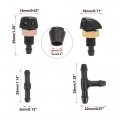 X Autohaux 7pcs Universal Front Windshield Washer Nozzles For Toyotad Chevy For Gmc 2 Meters Hose With 4pcs Connectors