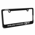 Ipick Image For Ford Mustang Gt Speed-line Dual Logo Black Real Carbon Fiber License Plate Frame
