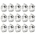 15 Pcs Hose Clamps Stainless Steel 9 16 1-1 14-27mm Adjustable Worm Gear Drive Pipe Clamp For Plumbing Dishwasher Automotive 