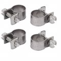 Uxcell 10mm-12mm 304 Stainless Steel Screw Mounted Adjustable Pipe Hose Clamps 4pcs