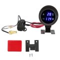 Electrical Water Temperature Gauge Motorcycle Thermometer Led Voltmeter With Blue Light For Car Atv