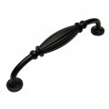 Cosmas 5 Pack 7120fb Flat Black Country Style Cabinet Hardware Ribbed Handle Pull Inch 128mm Hole Centers 